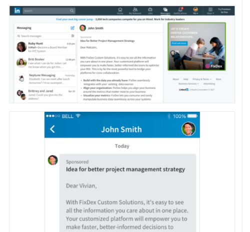 LinkedIn　メッセージ広告